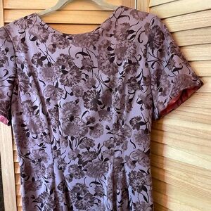 Vintage Formal Fitted & Floral Purple Dress